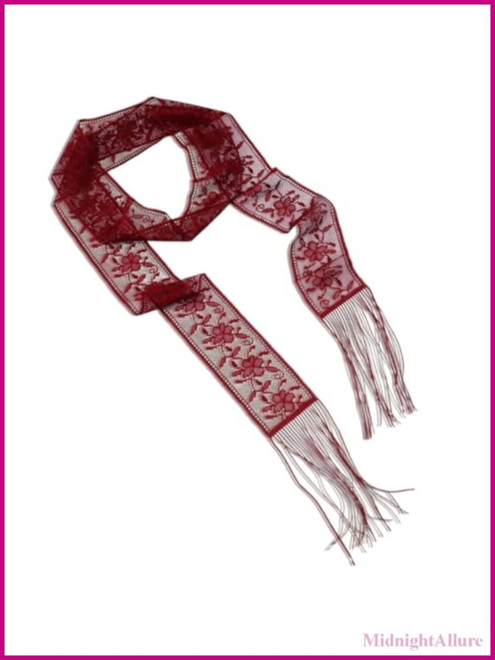 Lace Scarf Skinny Fringe Polyester Wrap for Travel Date Party